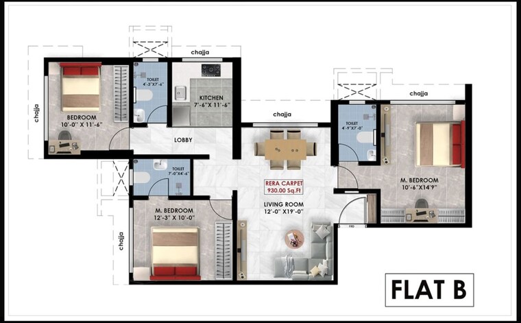 Floor Plan, chunabhatti 2 Bedroom 700 Sq.Ft. Apartment In Chunabhatti Mumbai 9743637