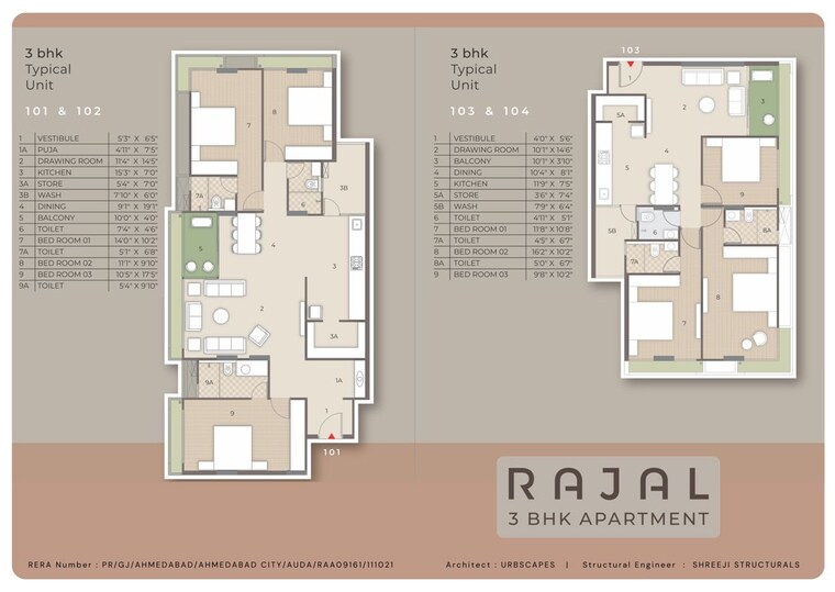 Floor Plan, university area 3 Bedroom 2550 Sq.Ft. Apartment In University Area Ahmedabad 9744361