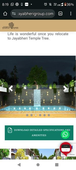 Swimming Pool in 5 BHK Villa at Jayabheri Temple Tree Hyderabad, Narsingi – for Rent