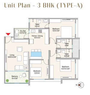 Floor Plan in 3 BHK Apartment at Mukund Nagar – for Sale