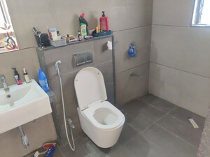 Bathroom in 3 BHK Apartment at Rohan Madhuban, Bavdhan – for Rent