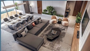 Living Room in 4 BHK Apartment at Kokapet – for Sale