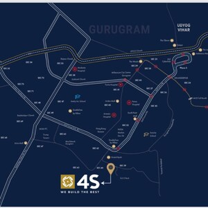 3 BHK Apartment – Map Location View at 4S The Aurrum, Sector 59 - for Sale