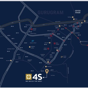 3 BHK Apartment – Map Location View at 4S The Aurrum, Sector 59 - for Sale