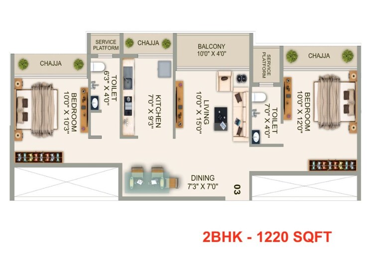 Floor Plan, ak-sapphire 2 Bedroom 1345 Sq.Ft. Apartment In Kharghar Sector 34c Navi Mumbai 9749599