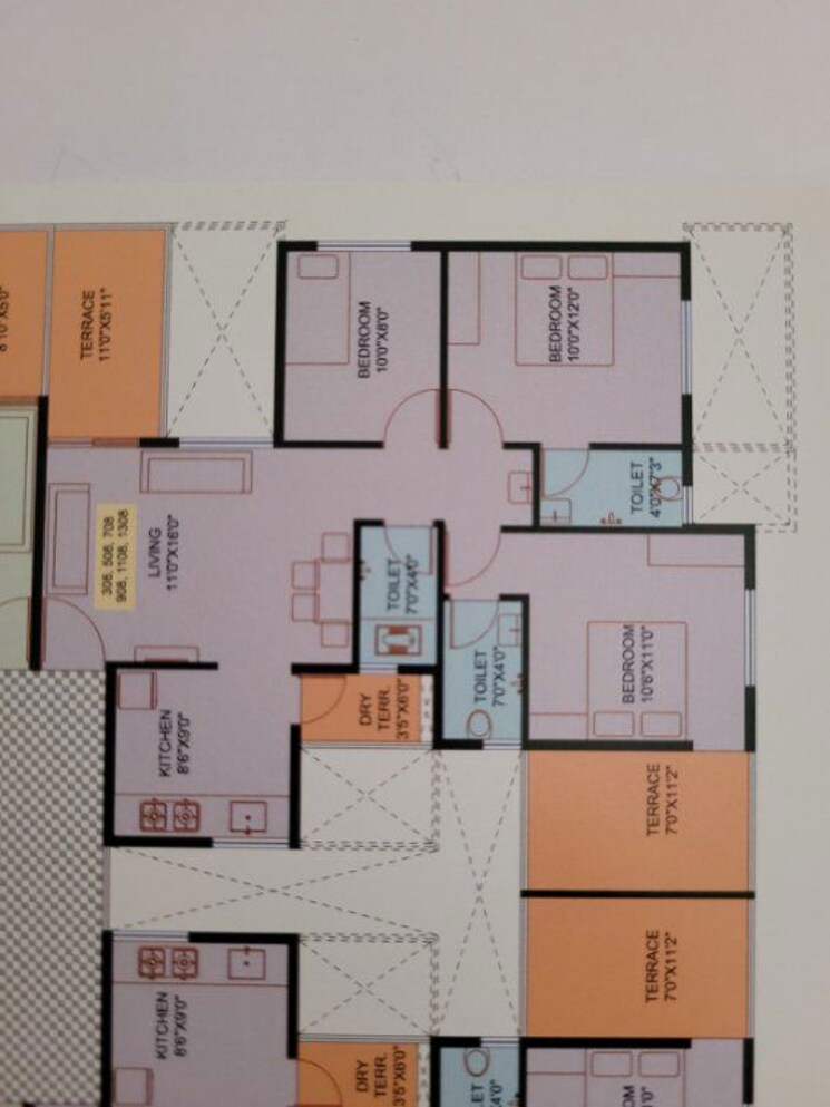 Floor Plan, diamond-nexus-nirvana-beyond 3 Bedroom 1250 Sq.Ft. Apartment In Ravet Pune 9728981
