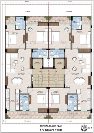 Floor Plan in 3 BHK Builder Floor at Palda Dhaani – for Sale