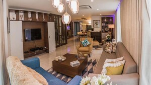 Living Room in 4 BHK Apartment at Brigade Crescent, Frazer Town – for Sale