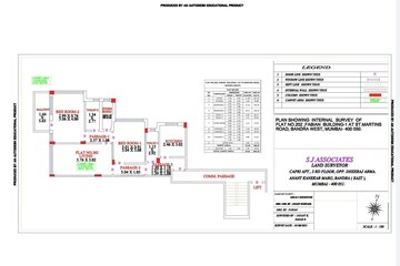 Floor Plan in 2 BHK Apartment at Fabian Apartment, Bandra West – for Sale