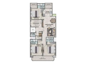 Floor Plan in 3 BHK Builder Floor at Ganga Kashi Residences, Sector 89 – for Sale