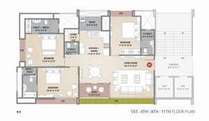 Floor Plan in 4 BHK Apartment at Pal – for Sale