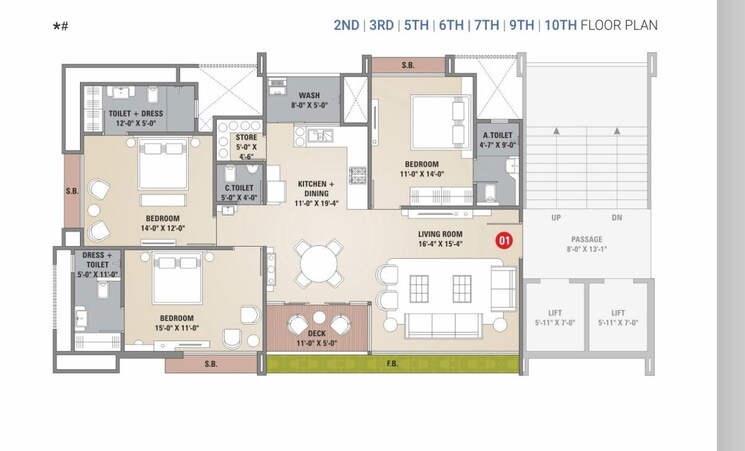 Floor Plan, pal 4 Bedroom 3630 Sq.Ft. Apartment In Pal Surat 9751492