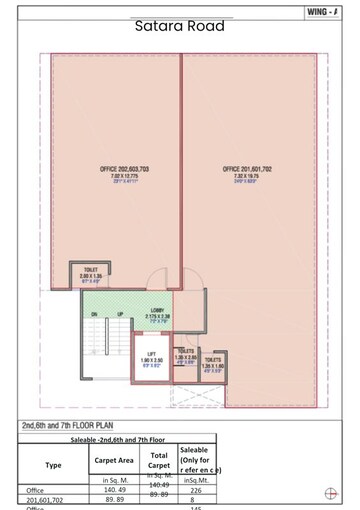 Floor Plan in  Office Space at Satara Road – for Sale