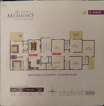 Floor Plan in 3 BHK Apartment at Kalpavruksha Eros Meadows, Wakad – for Sale