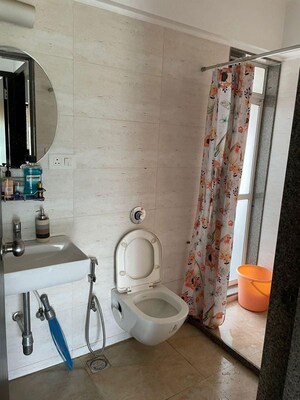 Bathroom in 3 BHK Apartment at Nahar Mimosa and Mirabilis, Chandivali – for Rent
