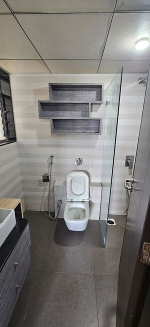 Bathroom in 3 BHK Apartment at Paranjape Schemes Crystal Towers, Pashan – for Rent