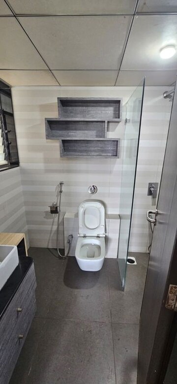 Bathroom in 3 BHK Apartment at Paranjape Schemes Crystal Towers, Pashan – for Rent