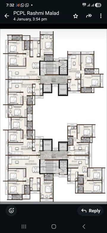 Floor Plan in 3 BHK Apartment at Malad West – for Sale