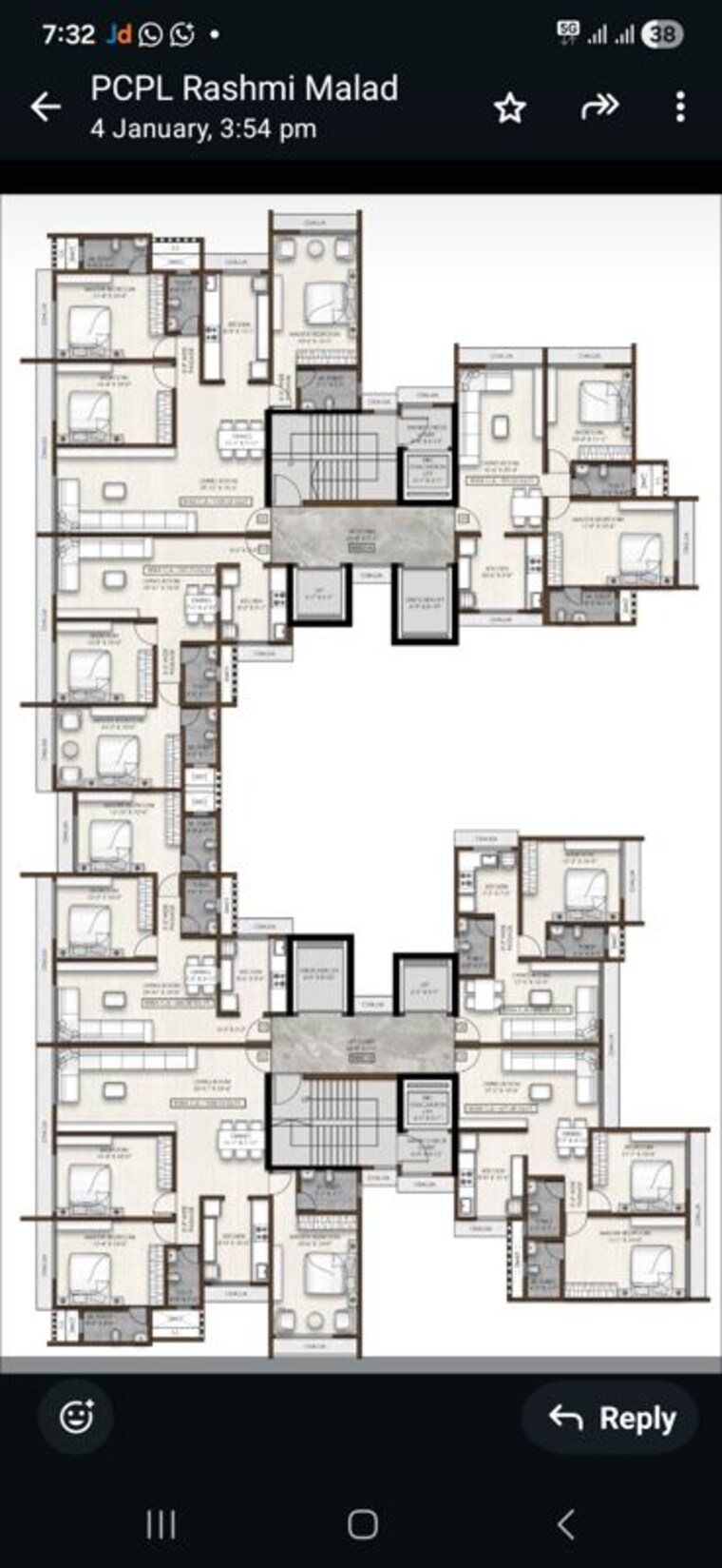 Floor Plan, malad west 2 Bedroom 707 Sq.Ft. Apartment In Malad West Mumbai 9757371