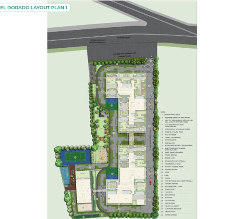 Master Plan, lansum-el-dorado 3 Bedroom 1945 Sq.Ft. Apartment In Narsingi Hyderabad 9757590