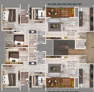 Floor Plan in 3 BHK Apartment at Satara Road – for Sale
