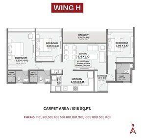 Floor Plan in 3 BHK Apartment at Nibm – for Sale