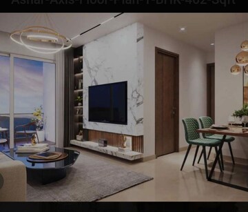 Living Room in 2 BHK Apartment at Ashar Axis, Majiwada – for Sale