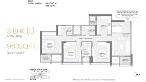 Floor Plan in 2 BHK Apartment at Birla Evam, Manjri Budruk – for Sale