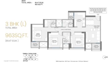 Floor Plan in 2 BHK Apartment at Birla Evam, Manjri Budruk – for Sale