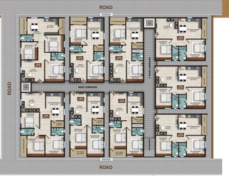 Floor Plan, sizzle-sidvin-horizon 2 Bedroom 1150 Sq.Ft. Apartment In Nimbekaipura Bangalore 9760735