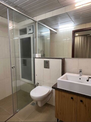 Bathroom in 3 BHK Apartment at LnT Raintree Boulevard, Hebbal – for Rent