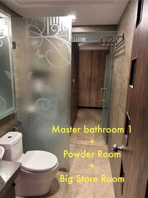 Bathroom in 3 BHK Apartment at Hiranandani Meadows, Manpada – for Rent