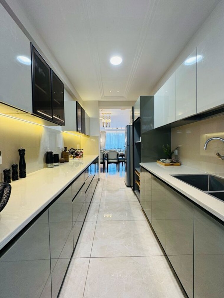 Kitchen, aditya-palm-court 3 Bedroom 1800 Sq.Ft. Apartment In Vip Road Zirakpur 9763386