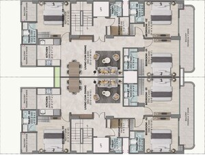 Floor Plan in 3 BHK Apartment at Ganga Kashi Residences, Sector 89 – for Sale