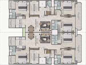 Floor Plan in 3.5 BHK Apartment at Ganga Kashi Residences, Sector 89 – for Sale