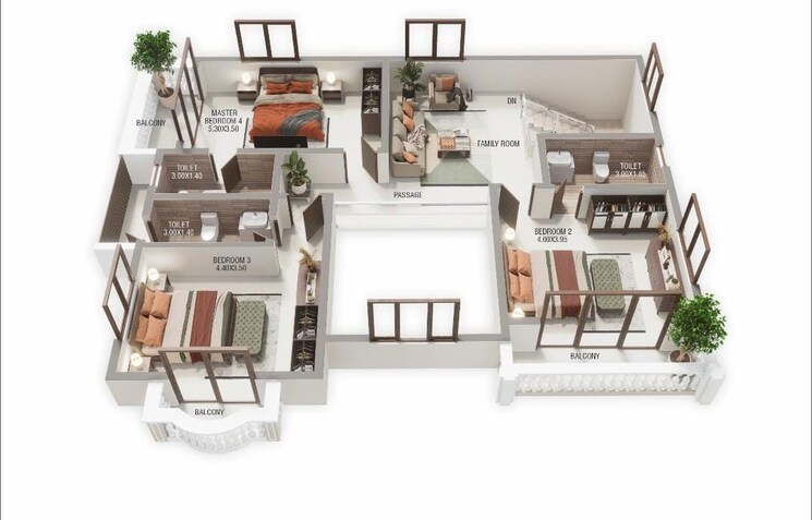 Floor Plan, navelim 4 Bedroom 310 Sq.Mt. Villa In Navelim Goa 9765048