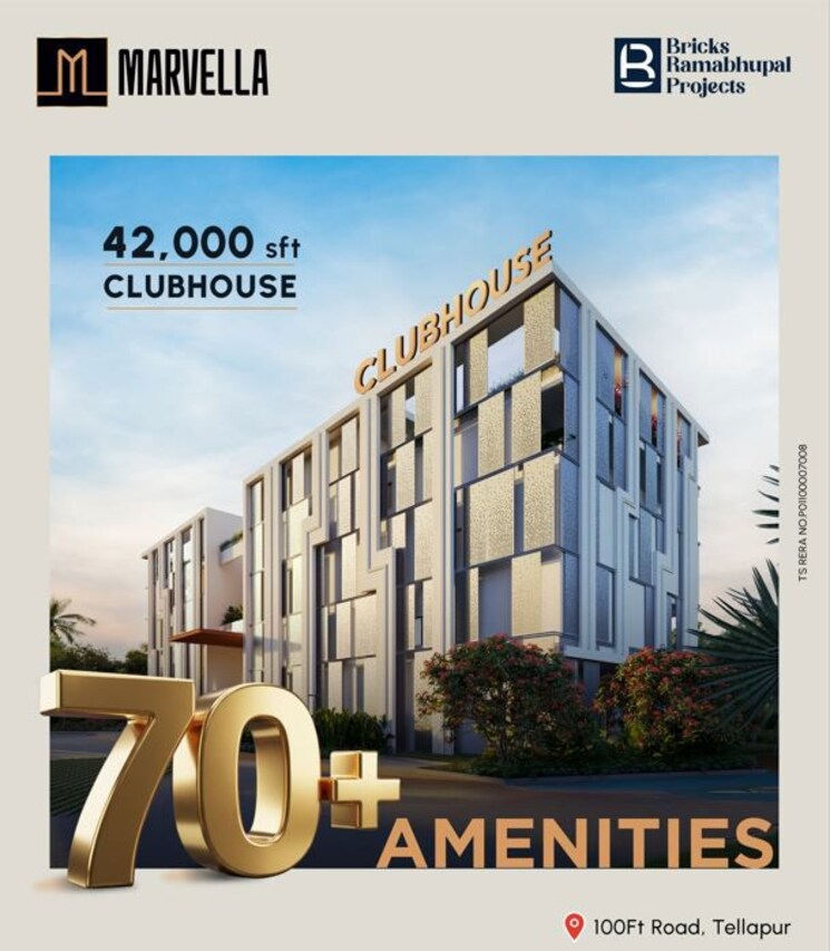 Exterior View, bricks-marvella 3 Bedroom 1385 Sq.Ft. Apartment In Tellapur Hyderabad 9765390