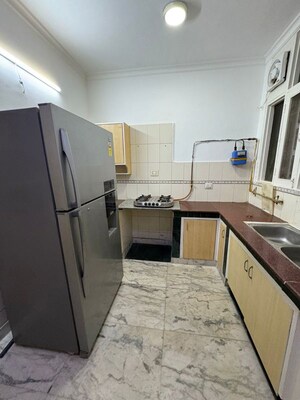 Kitchen in 3 BHK Builder Floor at Kailash Colony – for Rent
