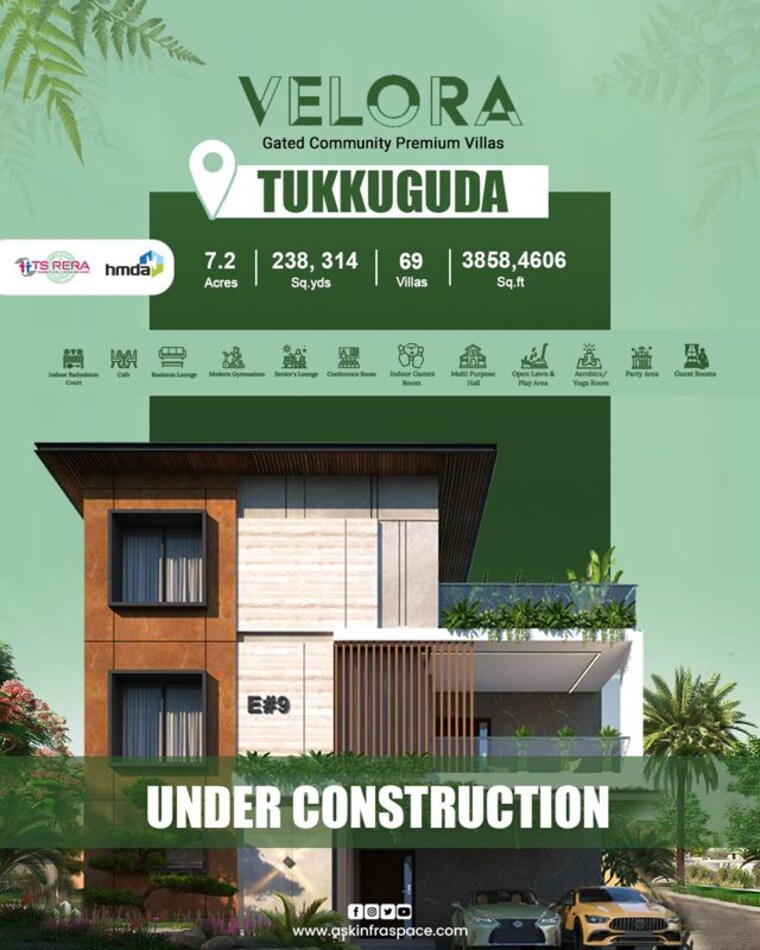 Exterior View, tukkuguda 4 Bedroom 3858 Sq.Ft. Villa In Tukkuguda Hyderabad 9762628