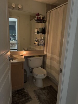 Bathroom in 3 BHK Apartment at Chandak Shreeraj Realty, Worli – for Rent