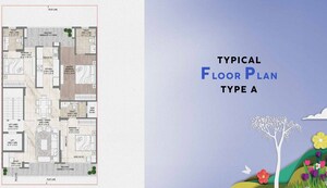 Floor Plan in 3 BHK Builder Floor at Signature Global Daxin Vistas, Bhondsi – for Sale