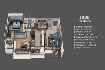 Floor Plan in 2 BHK Apartment at Gurukrupa Dhyanam, Versova – for Sale