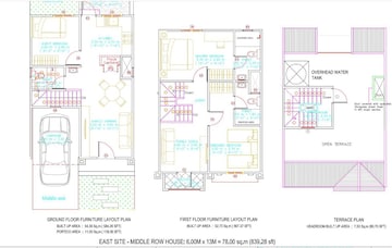Floor Plan in 3 BHK Villa at Pruksa Silvana Row houses, Budigere – for Rent