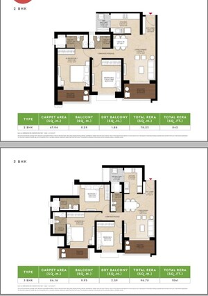 Floor Plan in 3 BHK Apartment at Godrej Park World, Hinjewadi – for Sale
