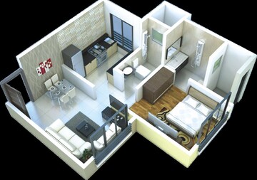 Floor Plan in 1 BHK Apartment at Growmore Emerald, Malad West – for Sale