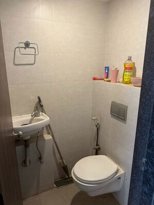 Bathroom in 1 BHK Apartment at Lodha Crown Quality Homes, Majiwada – for Rent