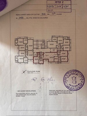 Master Plan in 3 BHK Apartment at Sunny Shanti Heights, Mulund West – for Rent