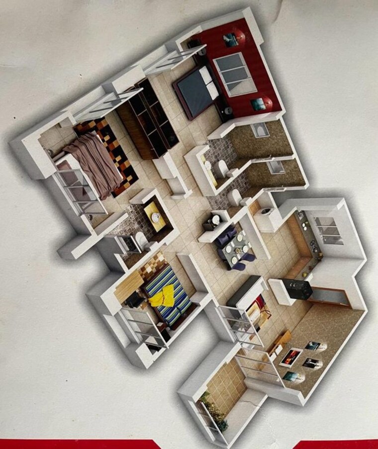 Floor Plan, autadwadi handewadi 3 Bedroom 1650 Sq.Ft. Apartment In Autadwadi Handewadi Pune 9773662