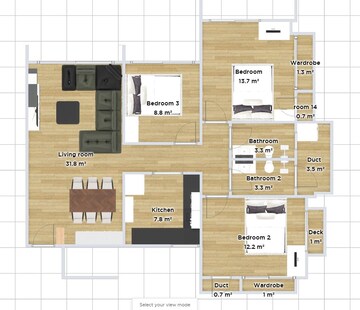 Master Plan in 3 BHK Apartment at Jangid Galaxy, Ghodbunder Road – for Rent
