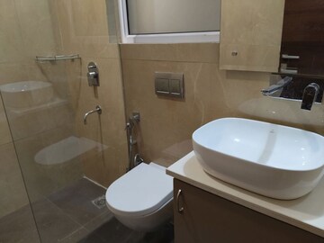 Bathroom in 3 BHK Builder Floor at Sushant Lok I – for Rent
